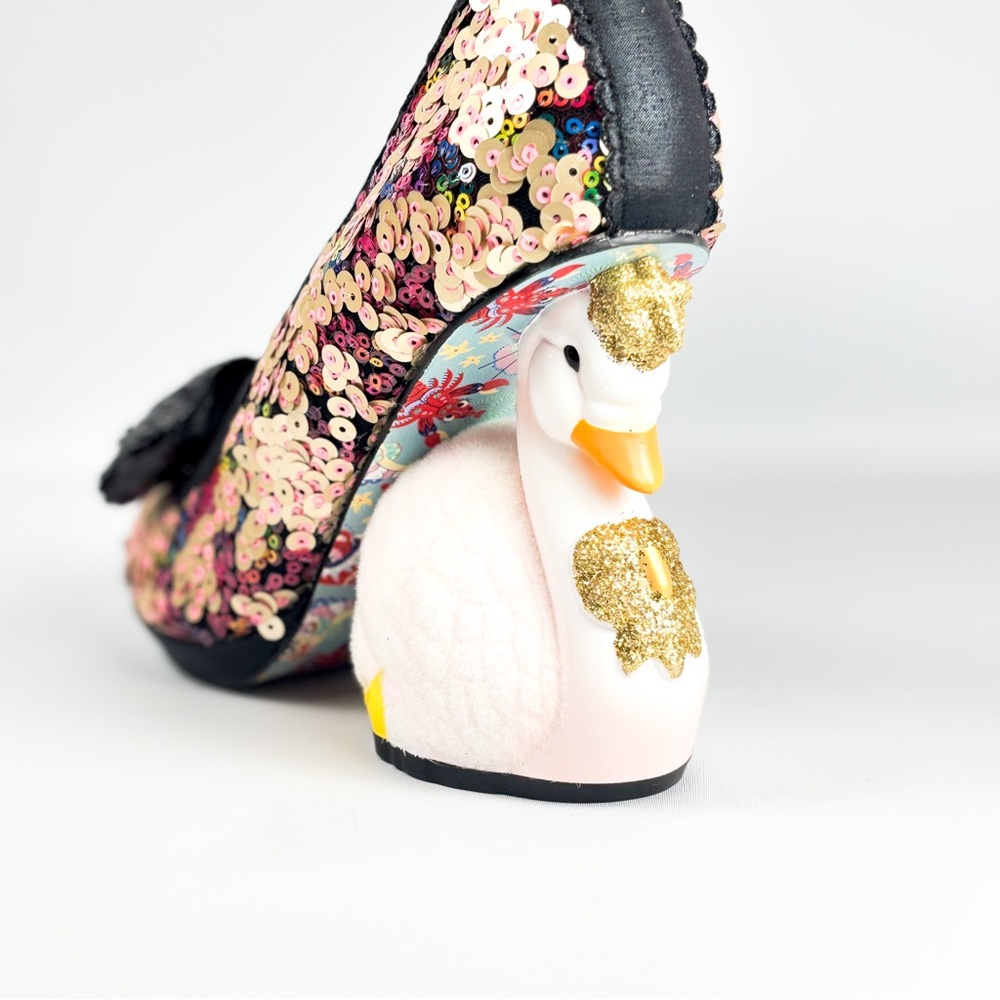 Irregular Choice Savan Swan Heels | Sequin Bow Statement Pumps | Sizes 38 & 40 | - Picture 7 of 8